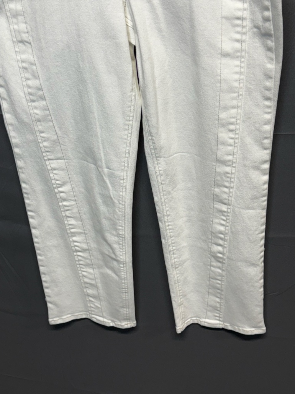 Democracy Ab Solution White High Rise Straight Leg Jeans Crop Paneled Sz 14 NWT - Picture 3 of 14